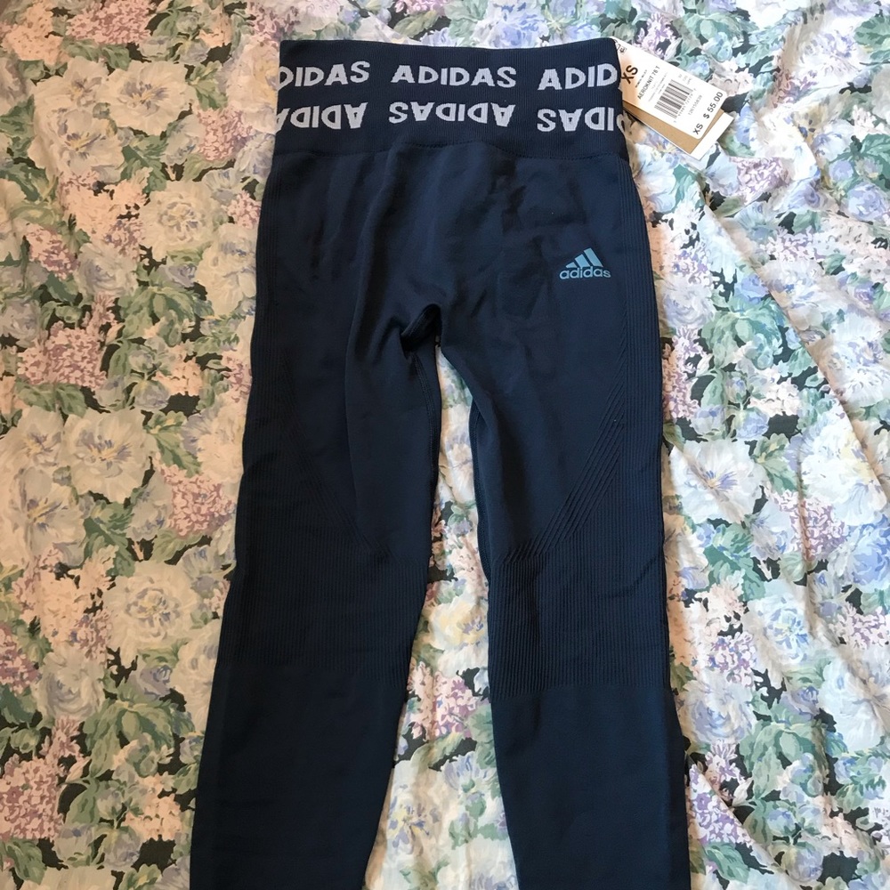 NWT ADIDAS TIGHTS - NAVY BLUE